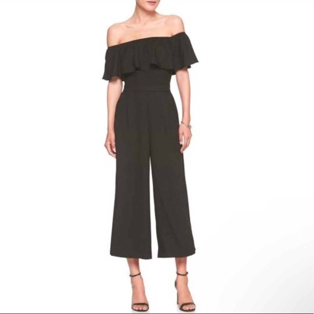 Wide leg off the shoulder jumpsuit